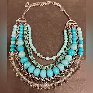 Multi strand turquoise statement necklace! Beautiful piece from Loft! Adjustable